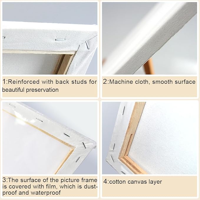 WEBEEDY 10 Pcs Sip and Paint Canvas Set Pre Drawn for Painting, Valentines Painting Kit for Couples Date Night, Art Painting Supplies, Home Date Night Activity, Sip Party Decor, 203x245mm/8x10