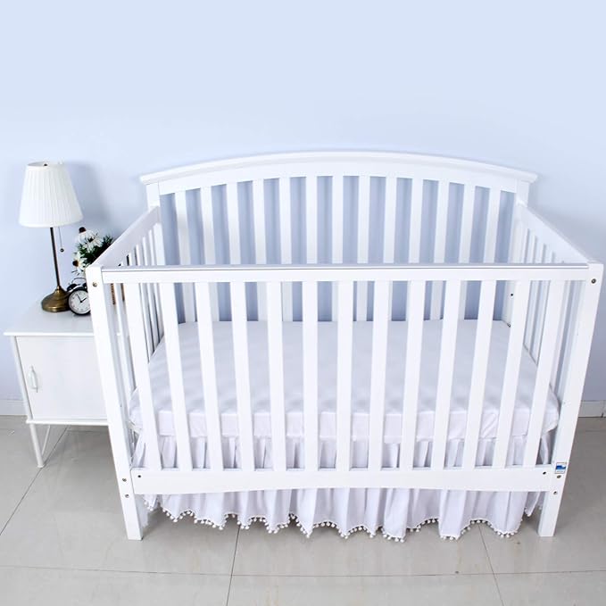 4-Pack Fitted Crib Sheets for Boys and Girls - Breathable, Soft Microfiber Baby Sheets in Grey and White