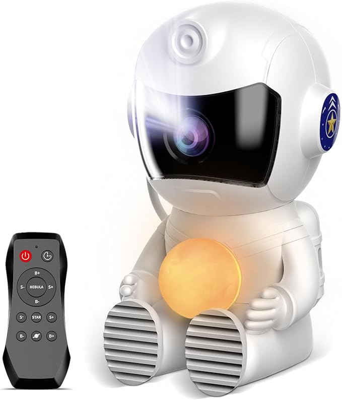 XIAOER Astronaut Galaxy Projector with Moon, Star Projector Night Light for Bedroom, Starry Nebula Space Projector Ceiling Lamp with Timer and Remote Control for Kids Adults