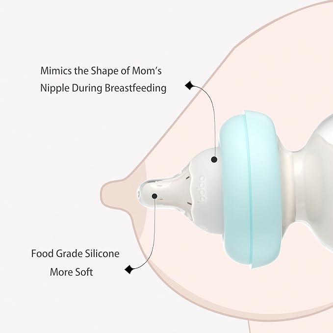 YOHKOH Newborn Glass Baby Bottles with Slow Flow Nipple for 0+ Months, Wide Neck Feeding Bottle, 2.7oz/80ml (Multicolour, 2.7oz (Pack of 2))