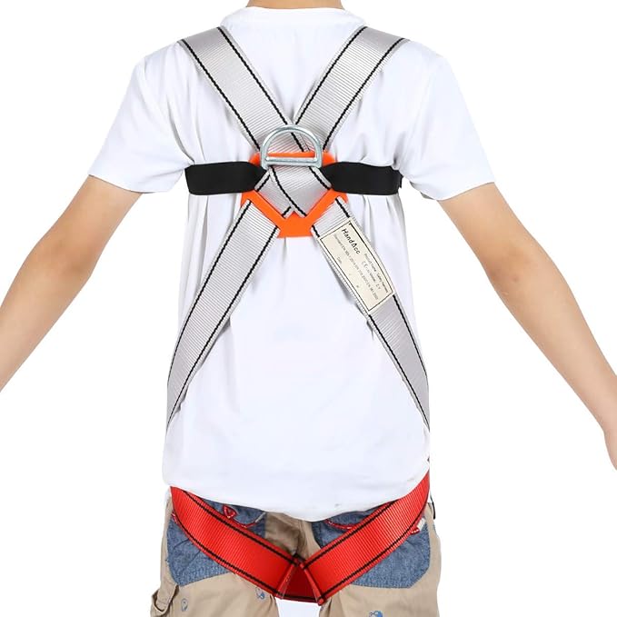 Kids Climbing Belt, Youth Full Body Safety Belt for Outdoor Expanding Training Caving, Zipline Belt Rappelling Equip