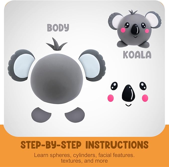 Air Dry Clay Kits - Modeling Clay for Kids, Ultra Light & Soft, Safe & Non-Toxic, DIY Air Dry Clays Kit with Sculpting Tools and Tutorials, Creatible Art Crafts Toys Gifts for Boys Girls