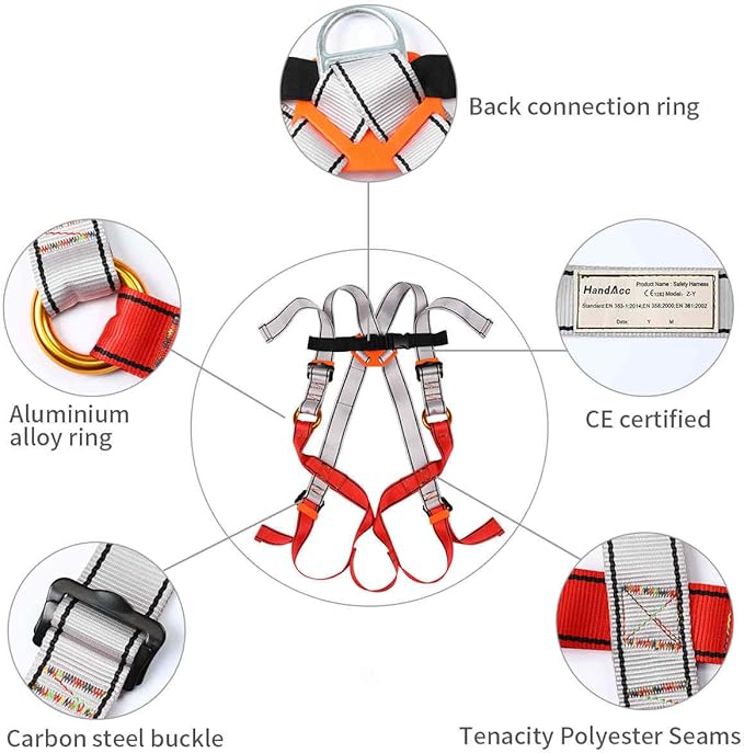 Kids Climbing Belt, Youth Full Body Safety Belt for Outdoor Expanding Training Caving, Zipline Belt Rappelling Equip