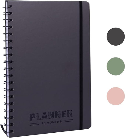 Undated Monthly Planner 2025-2026 - 18 Month Monthly Calendar Planner Book for School Office and Home - Hardcover Blank Planners for Goals Tasks and Dates - B5(6.9" x 9.8") Black