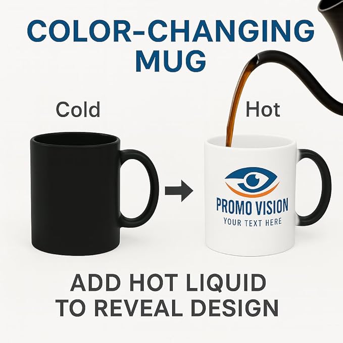 Personalized Coffee Mug, Custom Drawing Portrait Gift, Funny Customized Coffee Gift for Men & Women, Custom Mugs with Pictures, Black - Color Changing 11oz Father's Day Mug