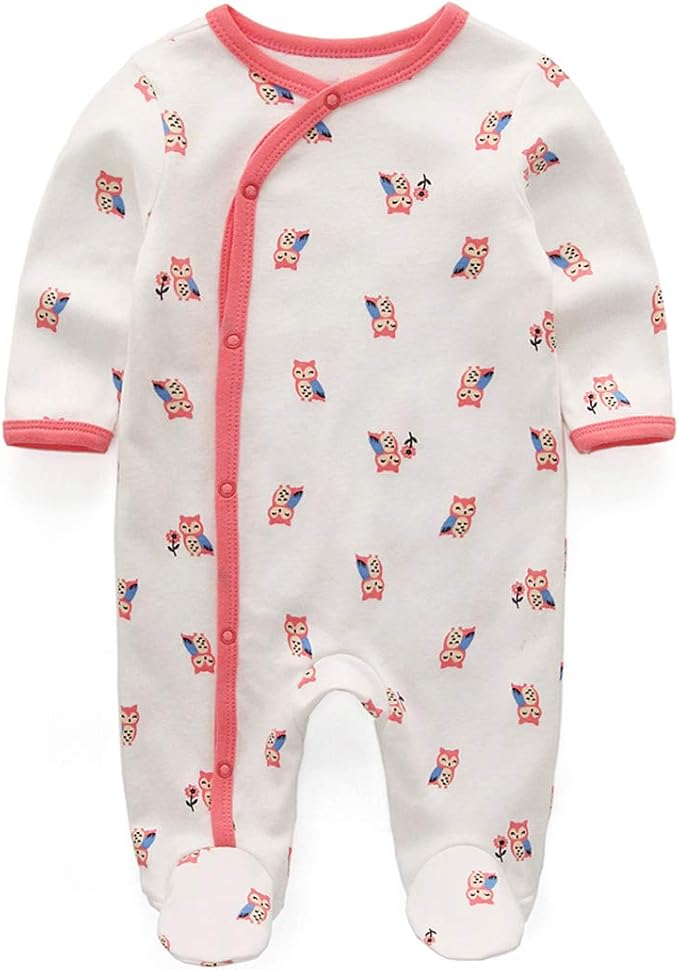 Kiddiezoom Baby and Toddler Boys'Snug Fit Footed One-Piece Romper Jumpsuit Cotton Cotton Footed Outfit