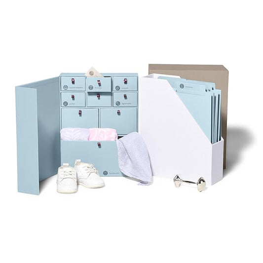 Savor | The Original Deluxe Baby Keepsake Box | Fabric Bound Acid-Free Gender-Neutral Minimalist Newborn Keepsake and Memory Organizer with Labels | for Pregnancy, Mother’s Day, Baby Shower, New Baby