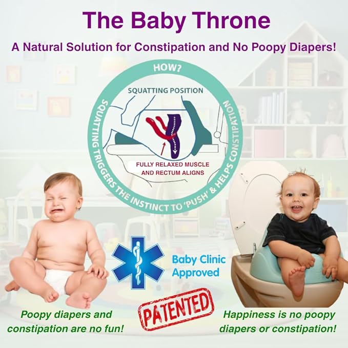 Pediatrician-Approved Squat Position for Easier Pooping & Elimination Communication (EC) | 7-in-1 Potty Training Seat | Includes Footrest, Step Stool & Toddler Toilet Seat | Reduces Diaper Waste