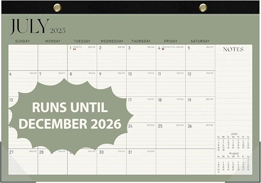Desk Calendar 2025-2026, Runs Until December 2026 - Large Size 17" x 12" Desktop/Wall Monthly Calendar with To Do List, Personal Desk Calendar Planner for Home, School, Office