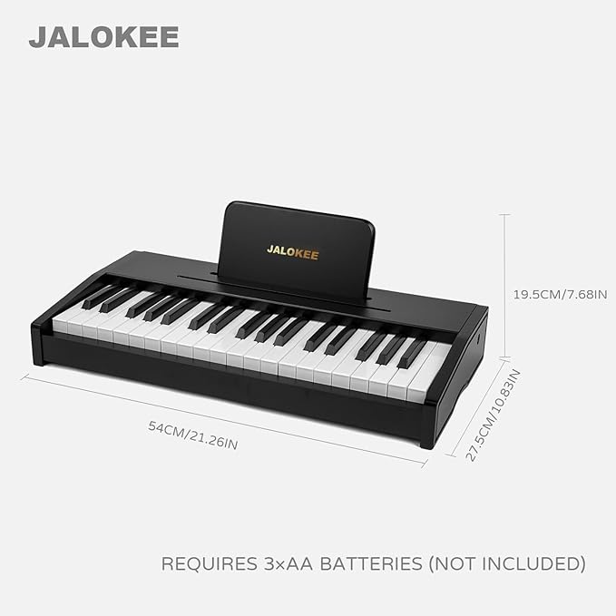 Kids Piano Keyboard, Digital Piano for Kids, Music Educational Instrument Toy, Wood Toy for 3+ Girls and Boys (Black, 37 Keys)