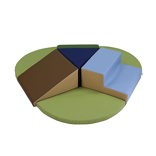 Factory Direct Partners 13800-ET SoftScape Toddler Playtime Junction 360 Climber Plus Side Pads, Indoor Active Play Structure for Toddlers and Kids; Safe Soft Foam (7-Piece) - Earthtone