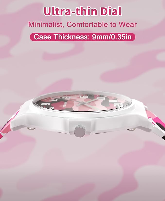 Kids Analog Watch Boys Girls, 30M Waterproof, Sports Watch for Boys, Easy to Read Children's Thin Dial Wrist Watches with Soft Band, for Ages 5-15 Kids Great Birthday Gifts Christmas Day