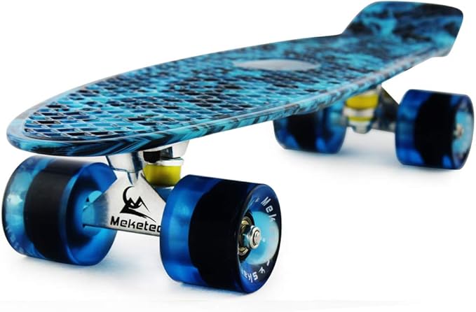 Skateboards Complete 22 Inch Mini Cruiser Retro Skateboard for Kids Boys Youths Beginners