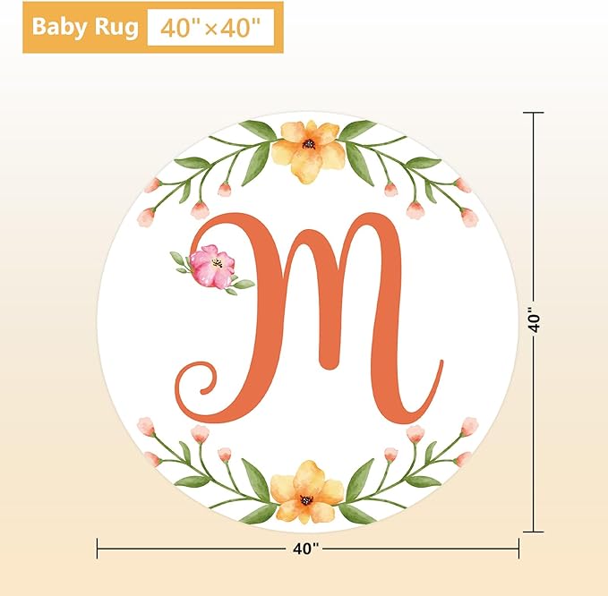 Custom Baby Bedding Set - 5 Pcs Customized Nursery Bedding Set with Name - Comfortable Double Layer Crib Sets for Girls Boys - Personalized Gifts for Toddler Infant New Parents - Orange Flowers