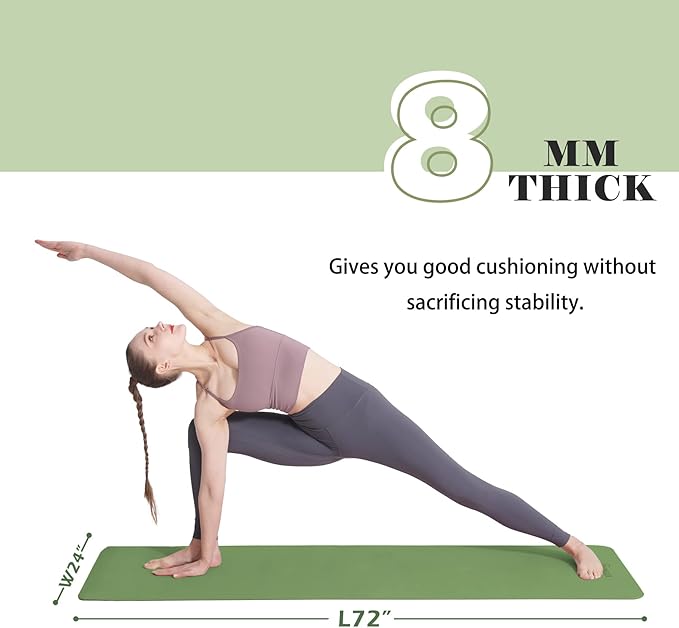 UMINEUX Yoga Mat Extra Thick 1/3'' & 2/5" Non Slip Yoga Mats for Women Eco Friendly TPE Fitness Exercise Mat with Carrying Sling & Storage Bag