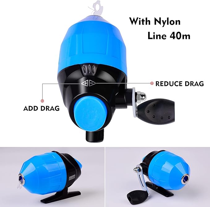 PROBEROS Kids Fishing Pole - Portable Telescopic Fishing Rod and Reel Combo Kit - Spincast Fishing Reel Casting Rods with Lures Lines Tackle Box and Bag for Boys Girls Youth Fishing