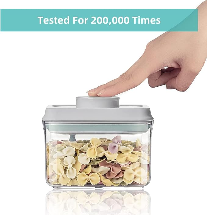 Ankou Food Airtight Containers (1500ml) 1.5 Qt Pop Up Food Formula Container With Lids, Bpa-Free One Button Open Stackable Container for Coffee Tea Brown Sugar Cereals - 8 Labels - Clear