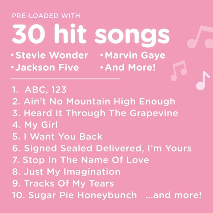 Move2Play, Kids Karaoke Microphone | Includes Bluetooth & Pre-Loaded Songs | Birthday Girls Present for All Ages, 2, 3, 4, 5+ Year Old Girls, Boys & Toddlers (Pink)