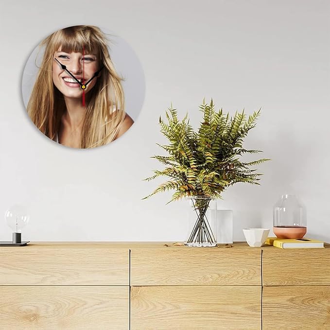 Generic Custom Clocks for Walls Personalized Clocks with Picture That PVC Customized Round Silent Clock for Living Room Creative, 12inch-30cm