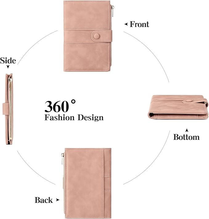 Passport Holder for Travel Rfid Passport Wallet for Women Men with Zipper Pocket Pen Sim Card Holders Slim Travel Accessories