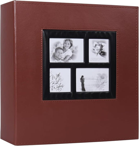 RECUTMS Photo Album 4x6 1000 Pockets Photos, Extra Large Capacity Family Wedding Picture Albums Holds 1000 Horizontal and Vertical Photos (Brown)