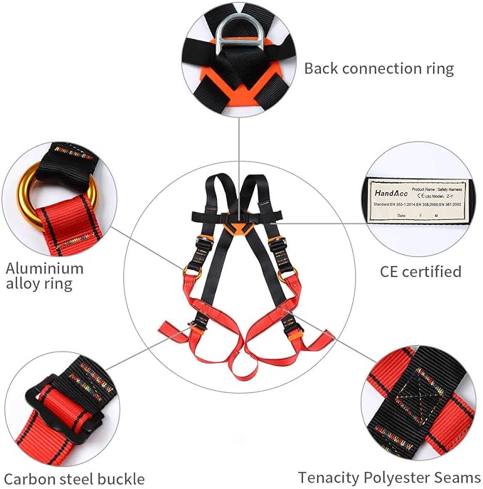 Kids Climbing Belt, Youth Full Body Safety Belt for Outdoor Expanding Training Caving, Zipline Belt Rappelling Equip