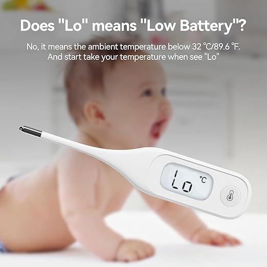 Berrcom Digital Thermometer for Adults and Kids, Medical Thermometer for Fever 10 Second Reading Armpit Thermometers with Fever Alarm