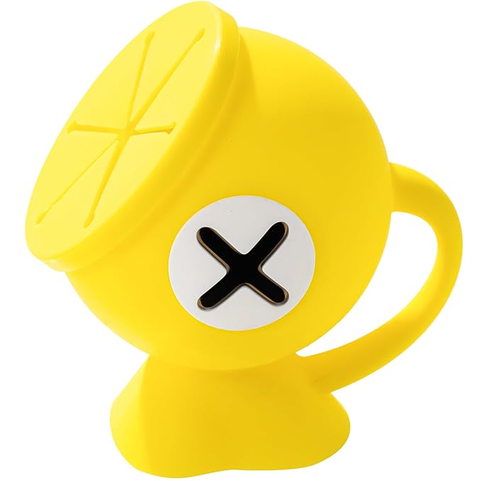 Li&Zhao Toddler Snack Cups - Baby Snack Containers Silicone Snack Cups for Toddlers Spill Proof Baby Food Catcher for Toddlers and Babies(Yellow)