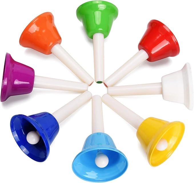 Eastrock Handbells, Hand Bells Set 8 Note Musical Bells for Toddlers Children Kids Adults, Used for Festival, Musical Teaching, Church Chorus, Wedding, Family Party