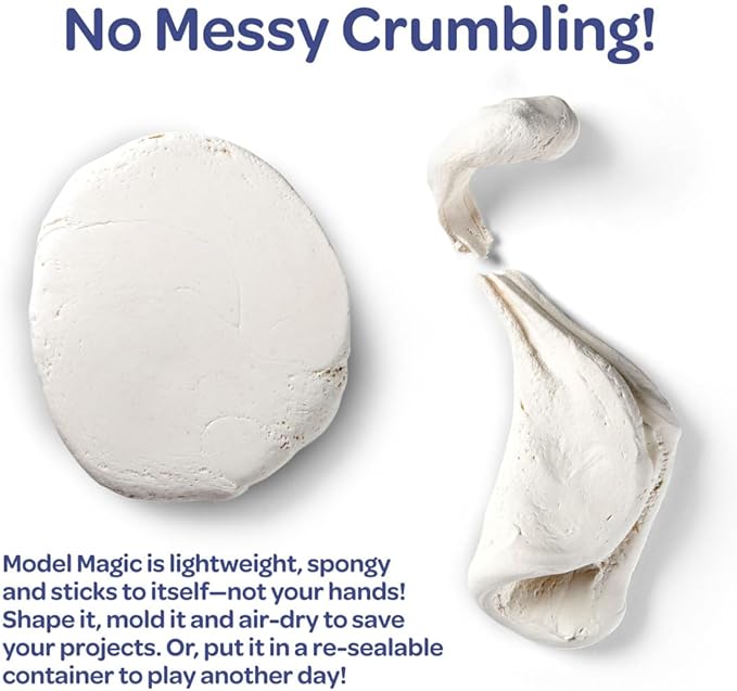 Crayola Model Magic - White (75ct), 1oz Modeling Clay Alternative, Molding Air Dry Clay for Kids, Bulk Art Supplies, Must Have Teacher Classroom Essentials