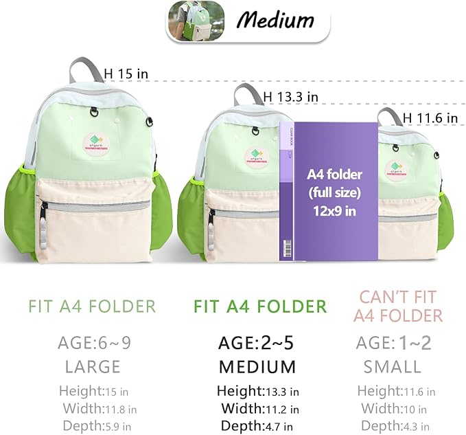 Toddler Backpack for Boys 2-5: Preschool Kindergarten Backpack - 13" Daycare Backpack Fit A4 Folder