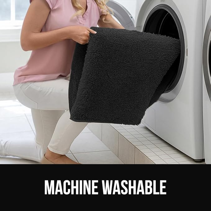 GORILLA GRIP Ultra Soft Washable Area Rug, Stain and Slip Resistant Plush Thick Carpet for Bedroom Living Room, No Shed Floor Rugs, Pet Friendly, Dorm Essentials, Kids Nursery Home Decor, 4x6, Black