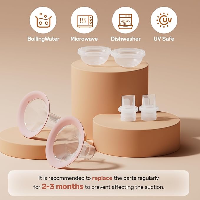 NCVI 8100 Double Electric Breast Pump Suitable for Large Nipples with 4 Modes|9 Levels, Anti-Backflow Milk Breastfeeding Pump with 24/28mm Silicone Flanges, Handheld Motor and LED Display, Ultra-Quiet