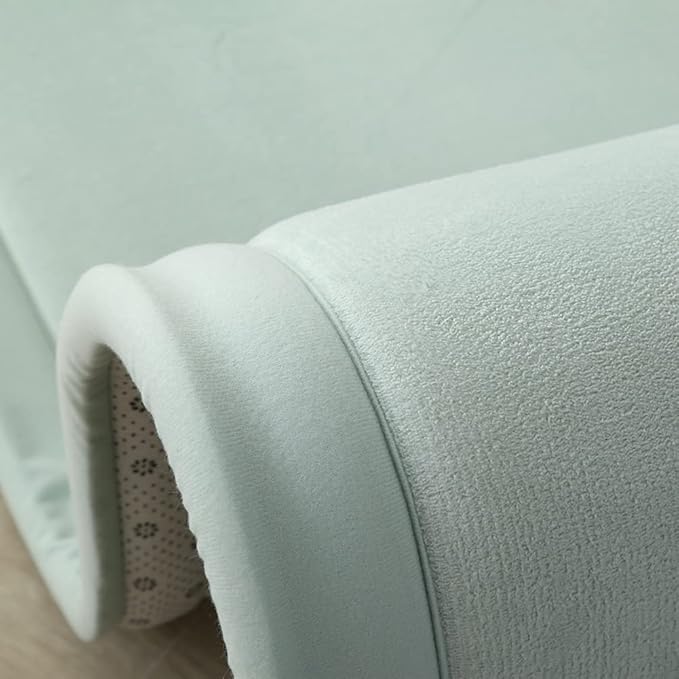 Loartee Coral Velvet Crawling Rugs (4'11"x4'11", Light Green) for Toddler Children Play Area Rugs Yoga Mat Exercise Pads Carpet