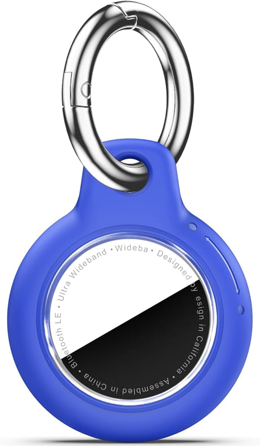 Upgrade Waterproof Airtags Holder with Apple Airtags Keychain, Hard PC Air Tag Case, Anti-Scratch & Shock Air tag Holder,Men's Women's Keyrings & Keychains, for Dog,Car Key,Luggage-Blue