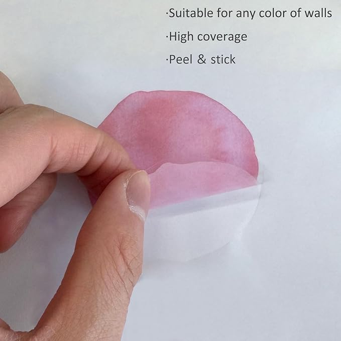 Pink Polka Dot Wall Decals 72 Pcs Watercolor Dots Wall Sticker for Kids Baby Girls Teens and Nursery Room (12 Sheets)