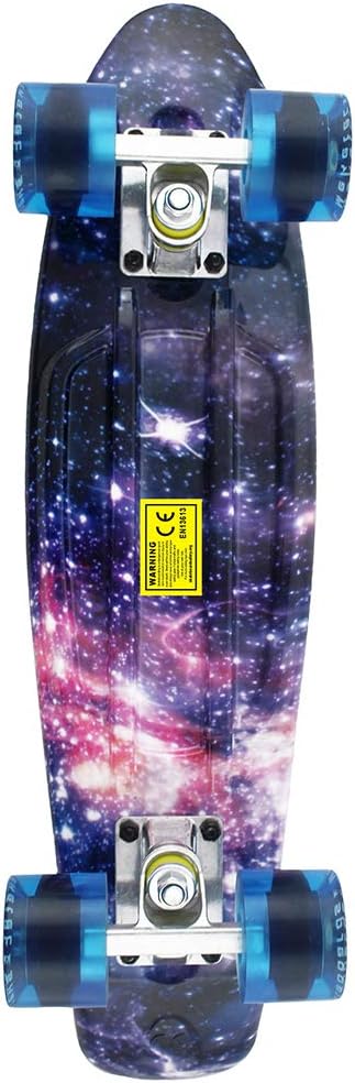 Skateboards Complete 22 Inch Mini Cruiser Retro Skateboard for Kids Boys Youths Beginners