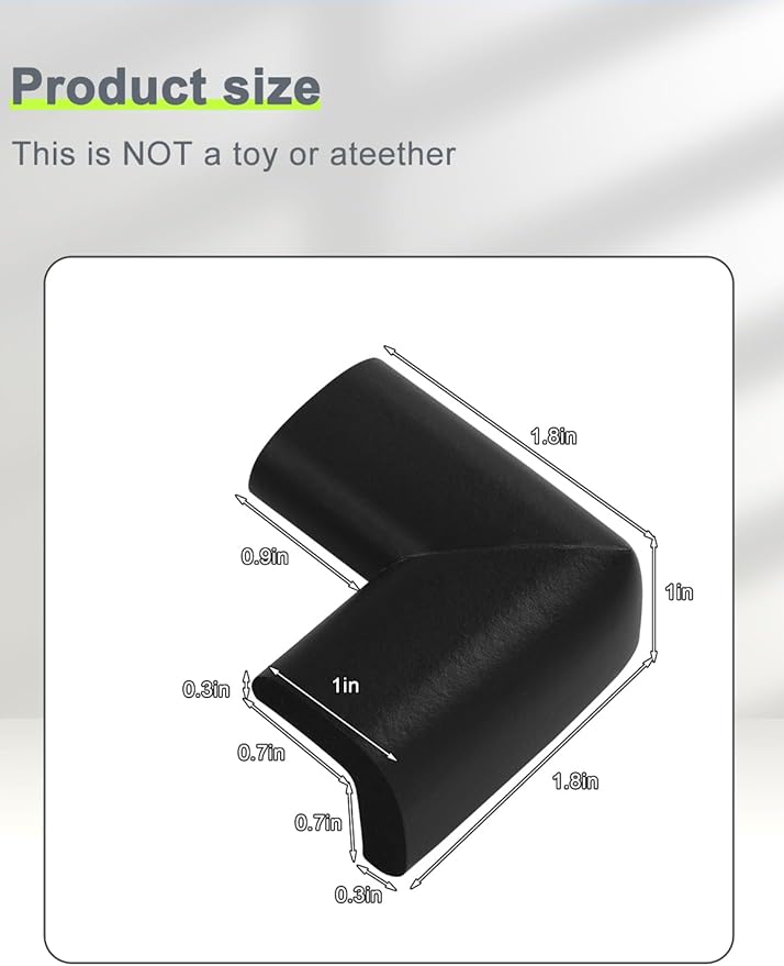 Foam Corner Protector Edge and Corner Guard, with 12.5 feet Length Foam Safety Bumpers, Baby Proofing Safety Table Corner Protectors (Black 12.5ft)