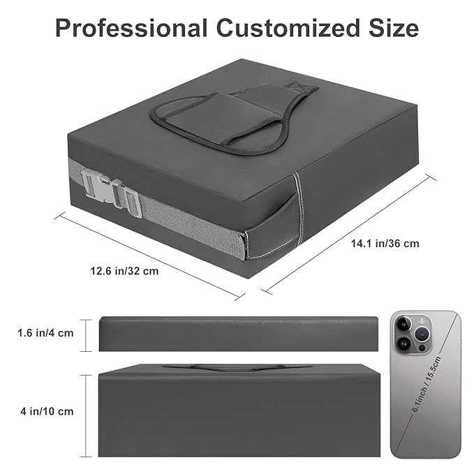 Toddler Booster Seat for Dining Table Kitchen Chair, Waterproof Non-Slip with Backrest & Adjustable Straps, Portable PU Travel Baby Kids Booster Seat Cushion