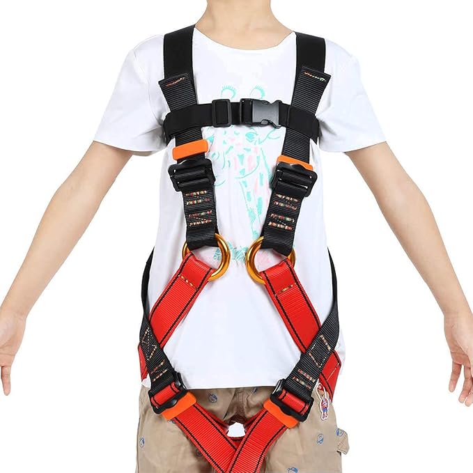 Kids Climbing Belt, Youth Full Body Safety Belt for Outdoor Expanding Training Caving, Zipline Belt Rappelling Equip