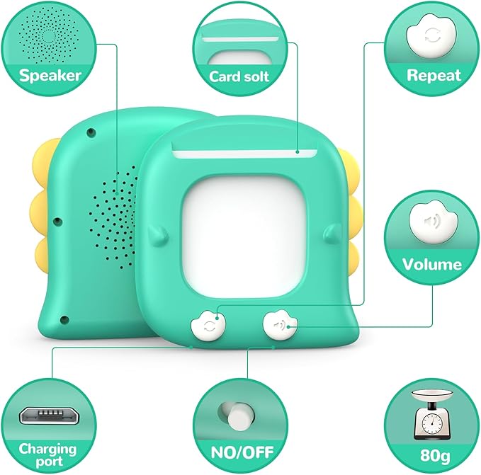 Kidzdo Talking Flashcards for Toddlers, 520 Bilingual English Sight Words Educational Learning Toy, Birthday Xmas Gift for Kids 2-6, Pocket Speech Therapy Toys