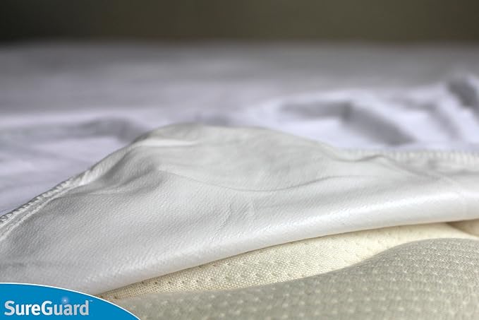 SureGuard Crib Size Mattress Protector - 100% Waterproof, Hypoallergenic - Premium Fitted Cotton Terry Cover White