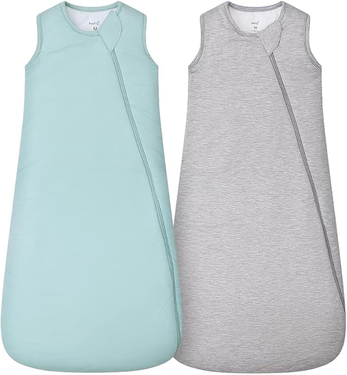 HAPIU Unisex Rayon Made from Bamboo Baby Sleep Sack TOG 1.0, 2-Way Zipper YKK, Wearable Blanket Baby
