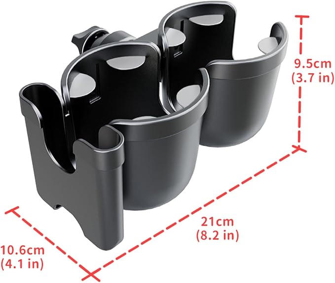Baby Stroller Cup Holder with Phone Holder, 3-in-1 Bottle Holder, 360 Removable Degrees Rotation Drink Holder for Wheelchair, Stroller, Bike, Walker, Scooter, Bicycle, Uppababy, Nuna, Bugaboo, Doona.