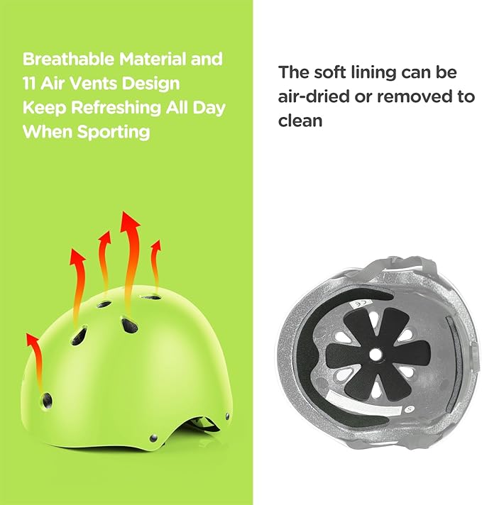 DaCool Kids Bike Helmet Set Skateboard Knee Pads - Kids Helmet Elbow Pads Wrist Guards Adjustable for 3~10yrs Girl Boy Kids Protective Gear Set for Sport Cycling Bike Roller Skating Scooter