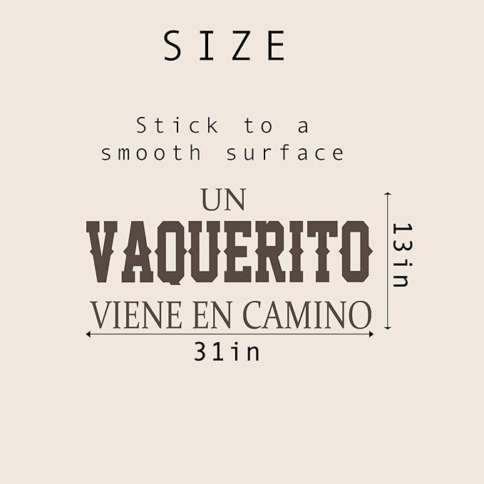 Un Vaquerito Viene En Camino Decal - Cowboy Party Decoration Decal, Baby Shower/Gender Reveal Party Decoration Supplies Wall Stickers, Cowboy Sign Balloon Arch and Party Backdrop Decor Stickers