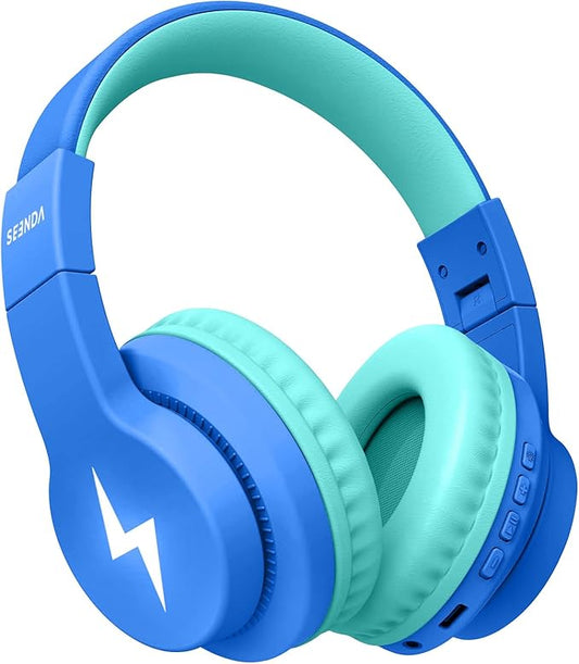 seenda Kids Headphones Wireless, Bluetooth Headphones for Kid with 85/94dB Volume Limit, 45H Play Time, 3 Light Modes, Built-in Mic Headset for Toddler Boy Girl Travel School iPhone iPad Tablet