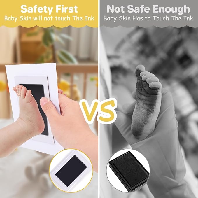 BEBOAN Inkless Hand and Footprint Kit, Baby Footprint Kit, Baby Keepsake Frames and Letter DIY Sticker, Personalized Baby Gifts, Dog Paw Print Kit, Pet Paw Print Impression Kit