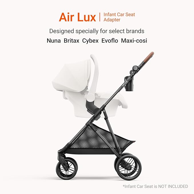 Air Lux Baby Stroller with Carbon Fiber Frame, One-Hand Fold & Reversible Seat, Magnetic 5-Pt Harness, Car Seat Adapter, 15.8lbs, Vetiver