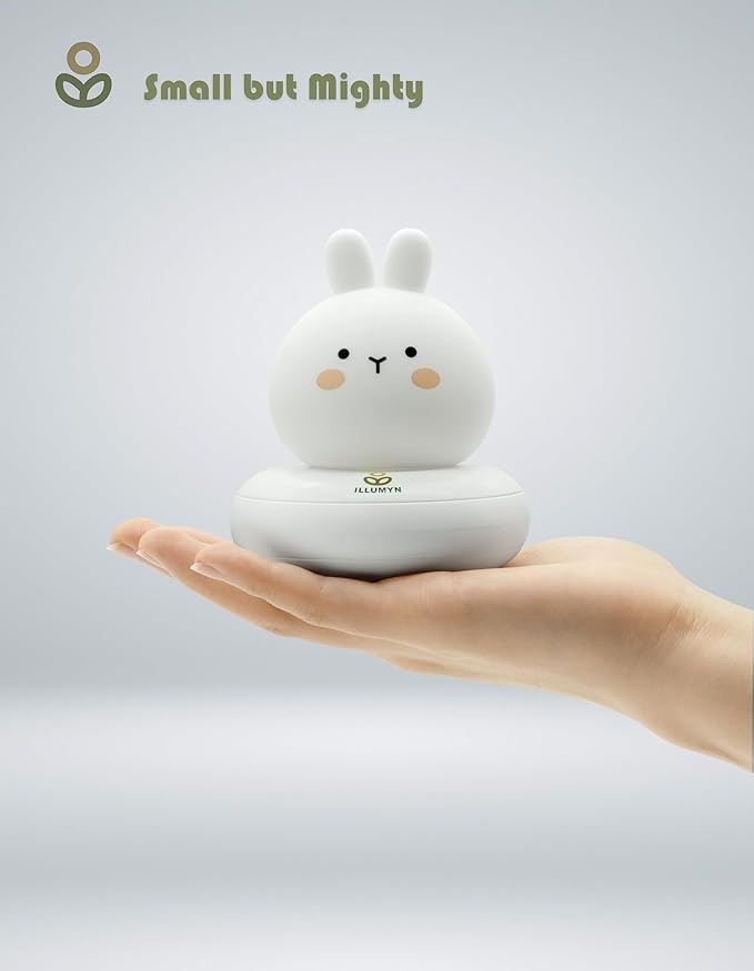 Kids lamp, Bunny Night Light, Toddler Night Light, Rechargeable & Dimmable with 30 mins Timer Function, Safe Silicone Material for Kids to Play with,【9 Colors】